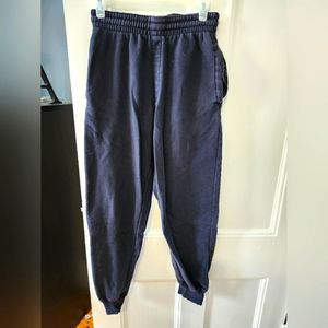 Medium Mens Champs Black Sweatpants cuffed legs with zipper pocket